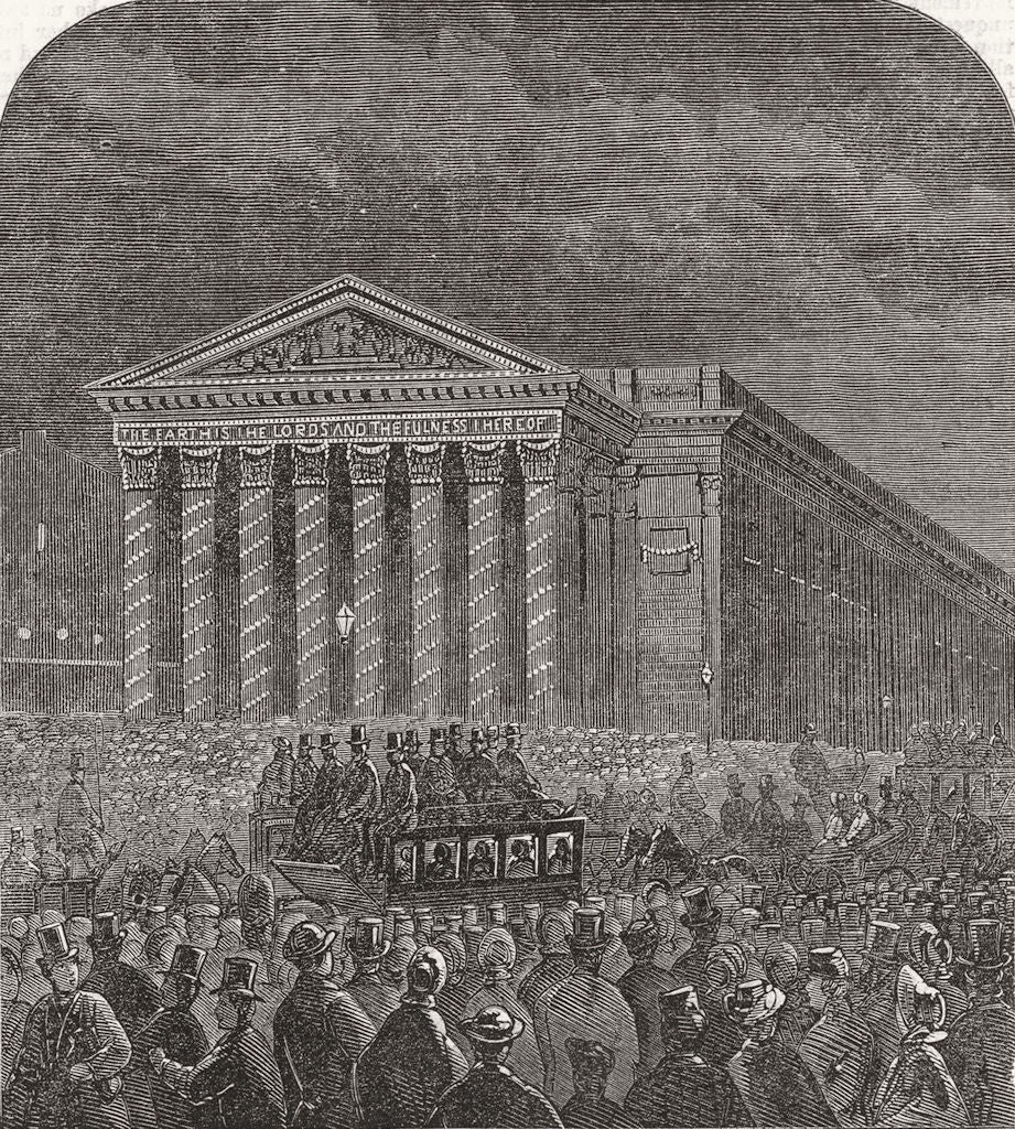 LONDON. Lights. Royal exchange 1863 old antique vintage print picture